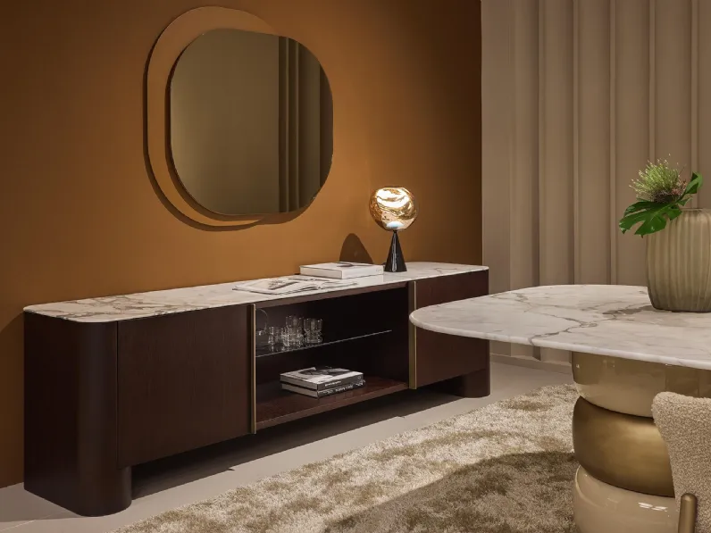 Specchio di design con cornice in MDF laccato Theo di Marelli