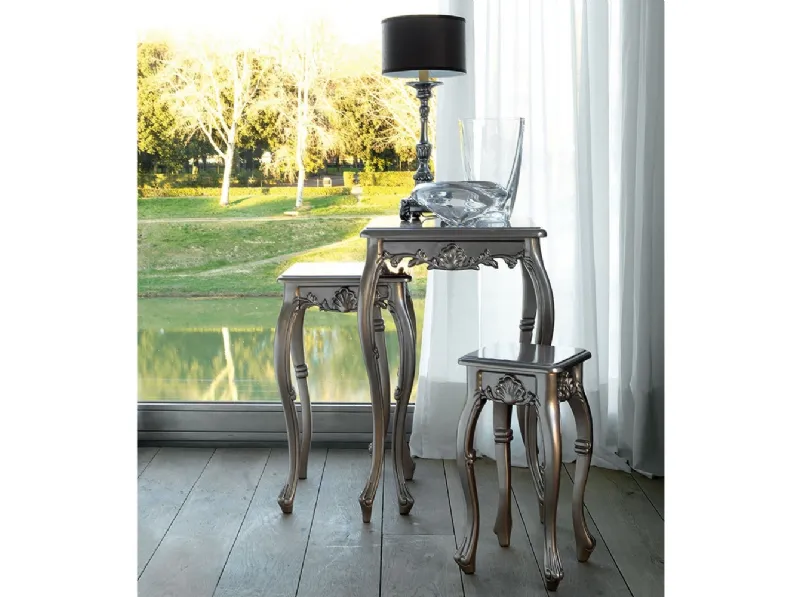 Tavolini Tornabuoni 601G|M|P in legno laccato con top in vetro di Andrea Fanfani