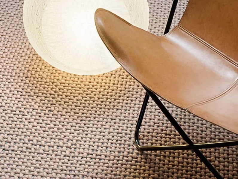 Tappeto tessuto a mano su telaio in cotone, lana e tencel Tricot di Warli