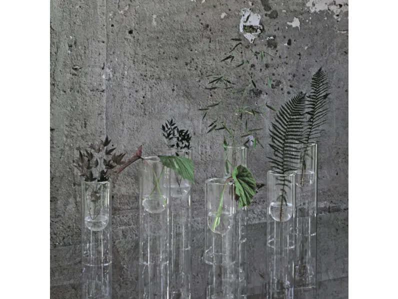 Vasi cilindrici in cristallo Tutube di Glas Italia