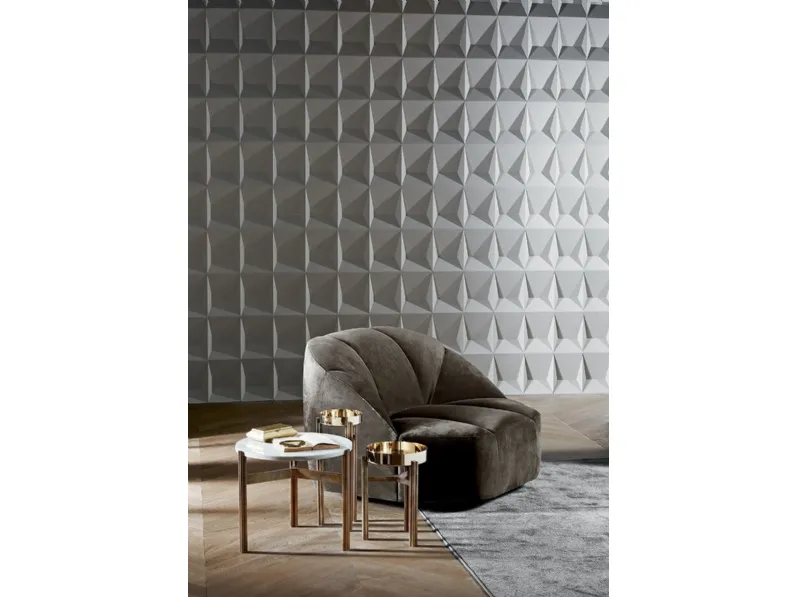 Tavolino Twelve con top in marmo o ottone e base in ottone di Gallotti&Radice