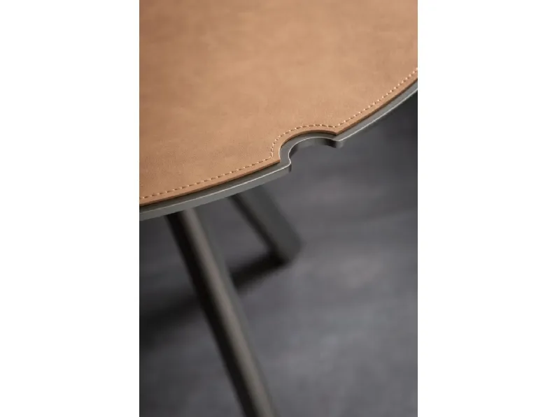 Tavolino Twiggy in pelle e metallo di Cantori