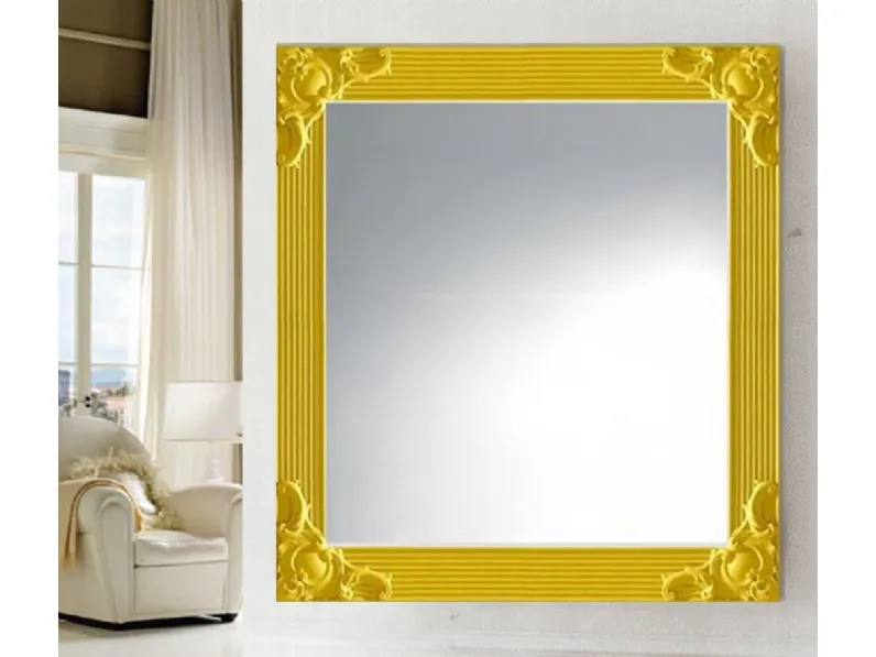 Specchio Vanity con cornice in legno laccato de La Vetreria