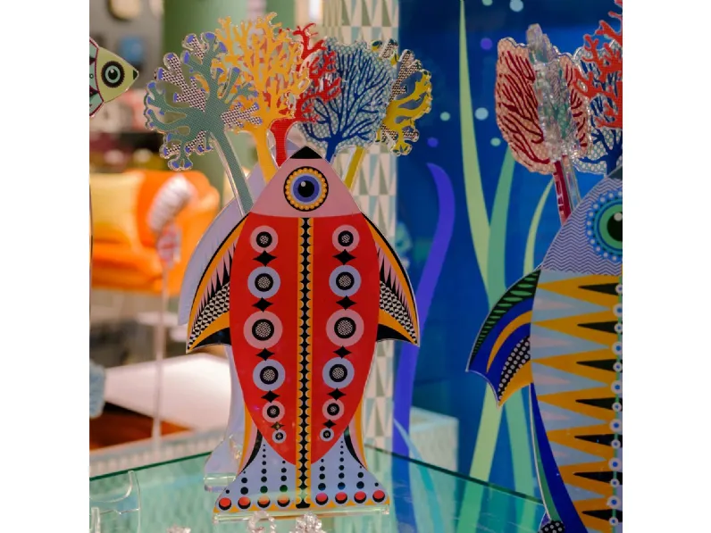 Vaso Pesce Paradiso in cristallo acrilico e vetro di Vesta