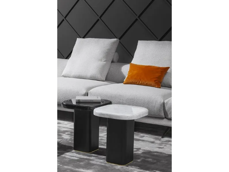 Tavolino Quadri Tondo in marmo di Vibieffe