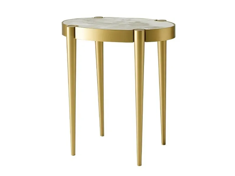 Tavolino classico in marmo e ottone Victoria di Daytona Home