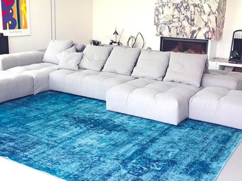 Tappeto antico ricolorato in chiave moderna Vintage 04 di Sartori Rugs