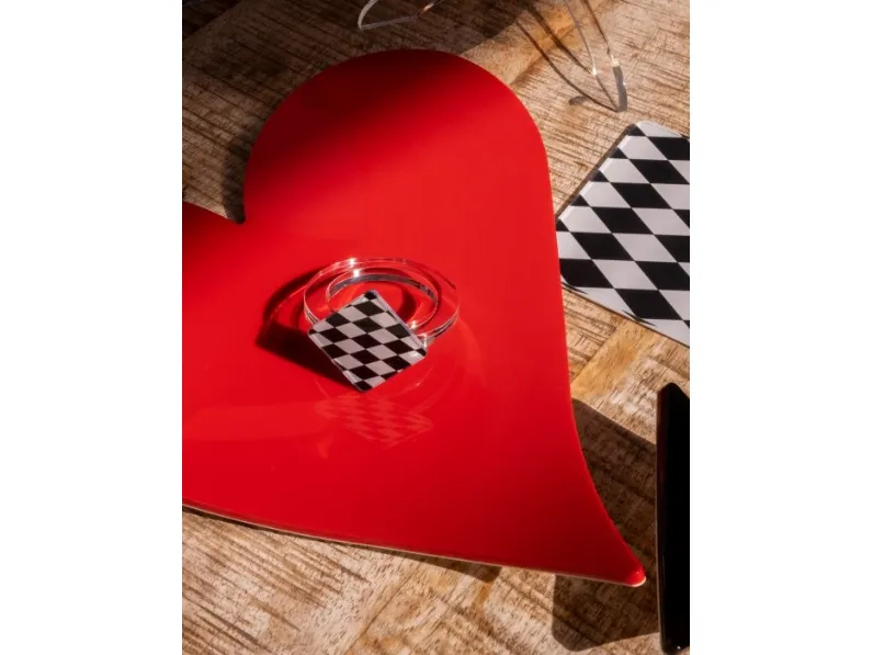 Vuotatasche Carte Cuori in cristallo acrilico di Vesta