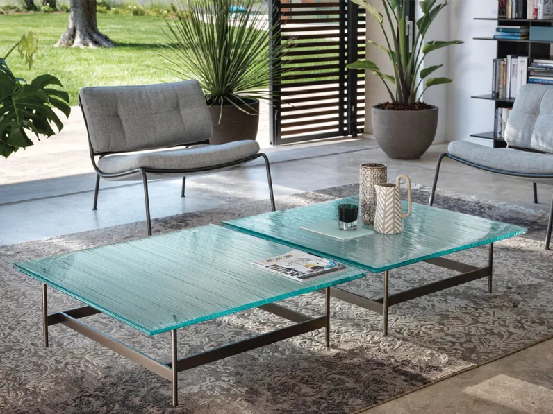 Tavolino Waves in vetro di Fiam