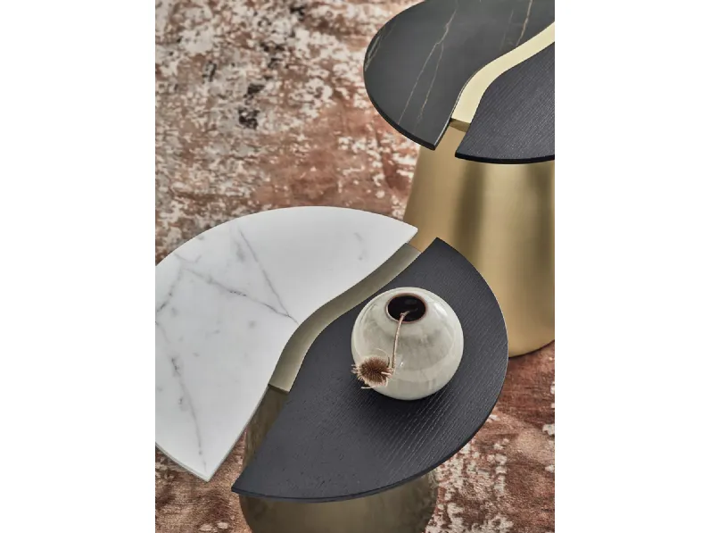 Tavolino Yang in legno e SuperMarmo di Bontempi