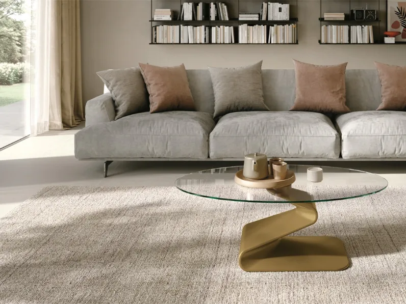 Tavolino Zed con top in vetro di Target Point