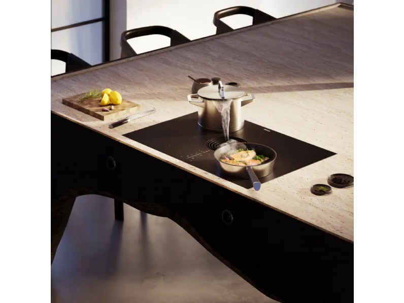 Aspiratore dal design minimalista integrato con piano cottura ad induzione Bora Pure di Bora