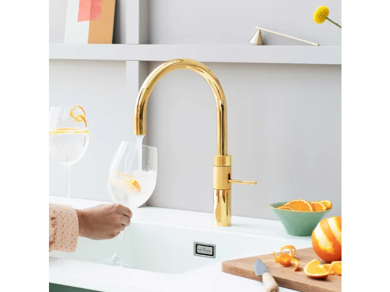 Rubinetto Fusion Round Gold Tap di Quooker