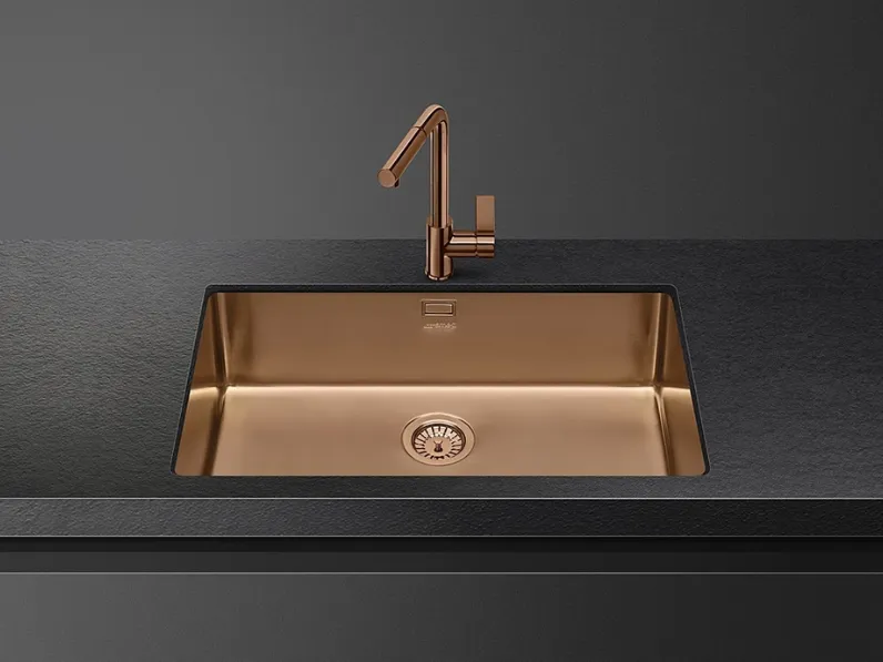 Lavello in acciaio PVD di Smeg