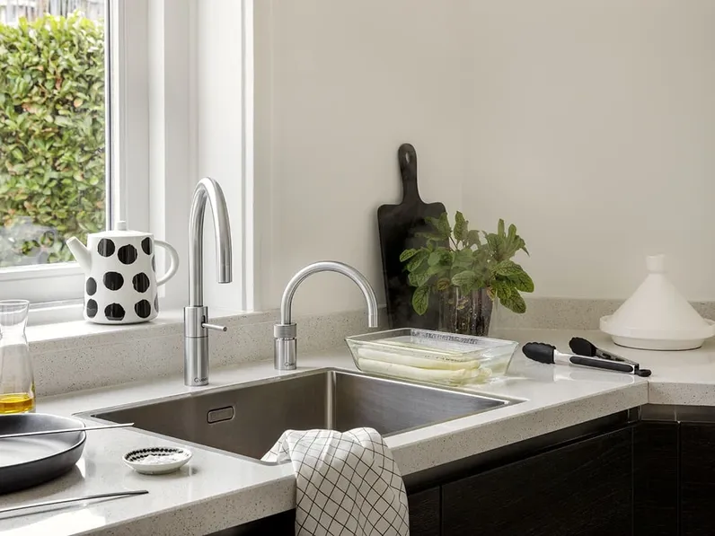 Rubinetto Nordic Round Twintaps in acciaio inox di Quooker