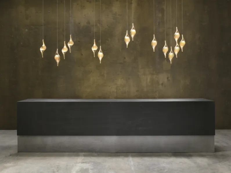 Lampada di design a sospensione Acqua, in alluminio pressofuso finitura oro di Cini&Nils
