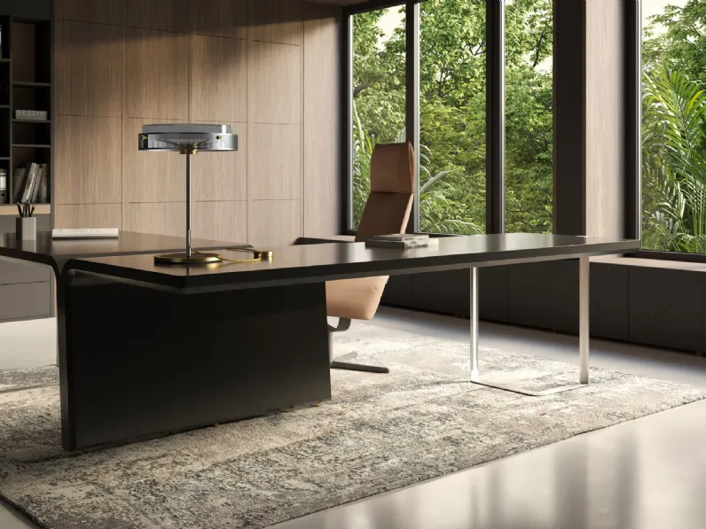 Lampada da tavolo Anima in vetro e acciaio di Lumina