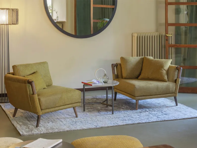 Lampada da terra Arno in metallo e pelle intrecciata di Natevo