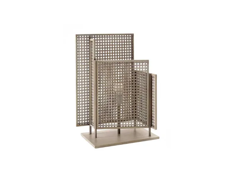 Lampada da tavolo in legno di noce con intreccio sagomato a laser Art I140 di Vittorio Grifoni