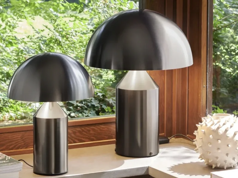 Lampada Atollo nickel satinato di Oluce