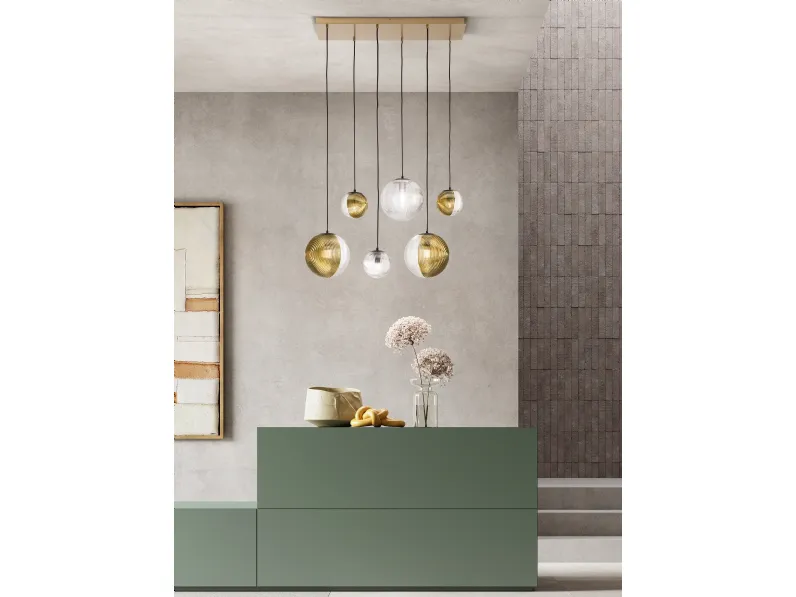 Lampada a sospensione Bella in vetro soffiato di Ondaluce