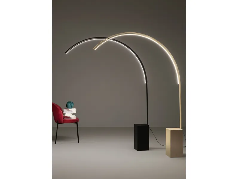 Lampada da terra Biblio in metallo di Ondaluce