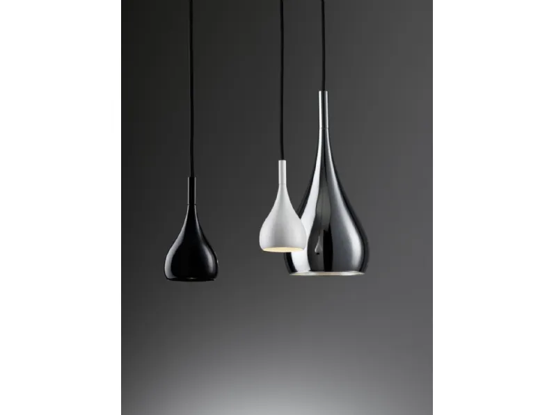 Lampada a sospensione Bijou in metallo verniciato Bianco di Fabbian