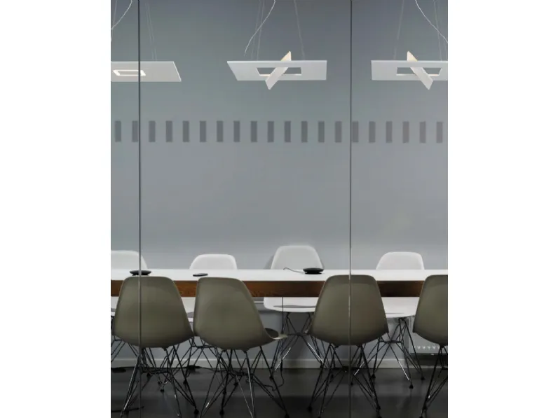 Lampada a sospensione Biquadro in alluminio di Cattaneo