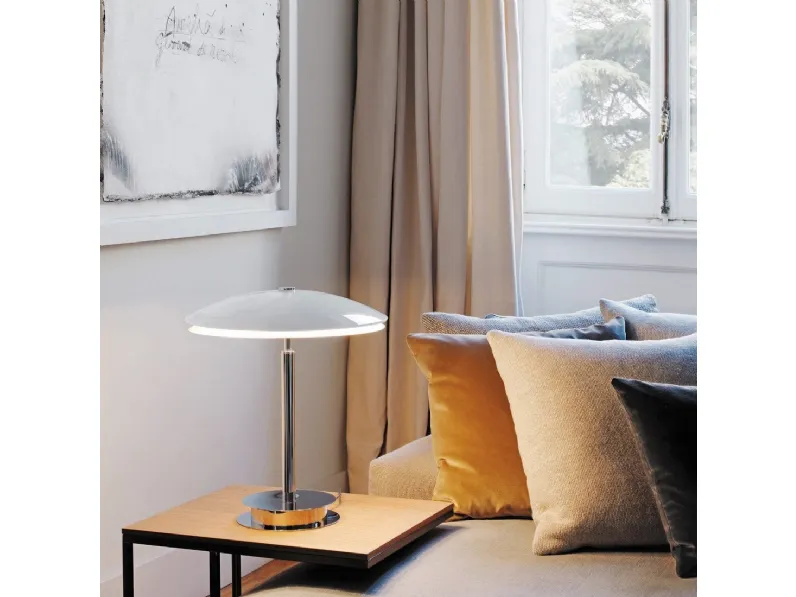 Lampada da tavolo in vetro e metallo Bis/Tris di Fontana Arte