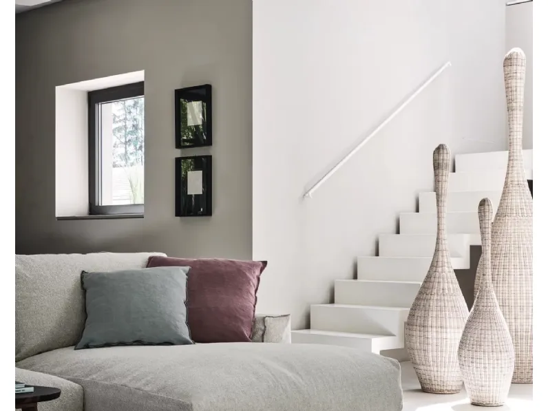 Lampada da terra in midollino intrecciato Bolla di Gervasoni