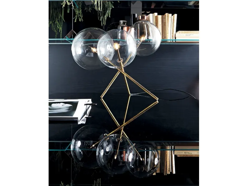 Lampada da tavolo Bolle 3 in cristallo trasparente di Gallotti&Radice
