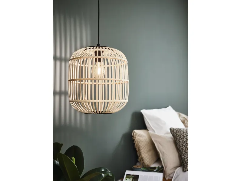 Lampada a sospensione in legno Bordesley di Eglo