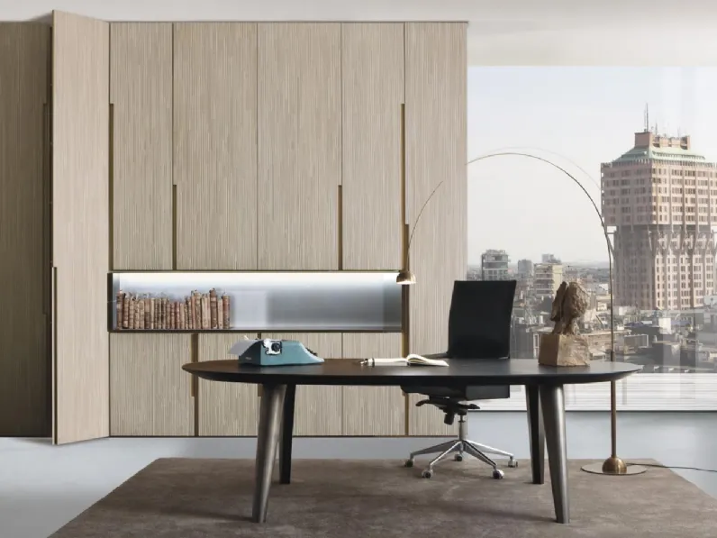 Lampada da terra in ottone ossidato scuro Satellite CG 50 di Laura Meroni