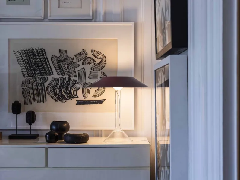 Lampada da tavolo Chapeaux in vetro e metallo di Foscarini