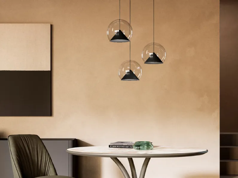 Lampada a sospensione Cherry in metallo e vetro di Eforma