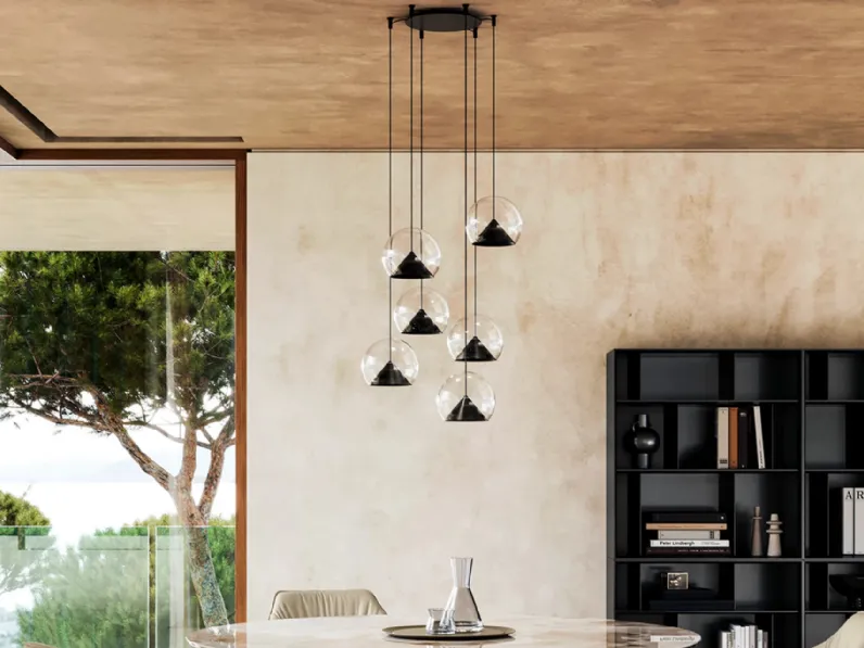 Lampada a sospensione Cherry in metallo e vetro di Eforma