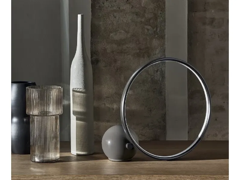 Lampada Circle da tavolo in acciaio laccato antracite di Bontempi