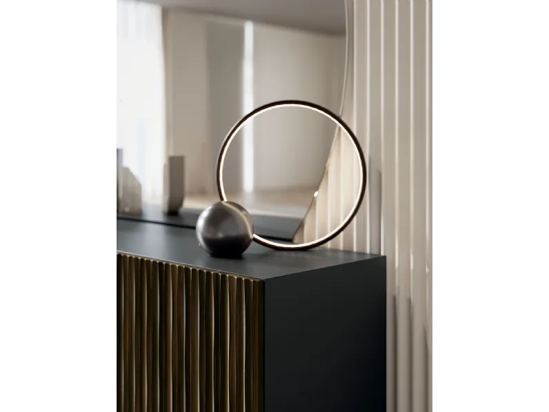 Lampada Circle da tavolo in acciaio laccato antracite di Bontempi