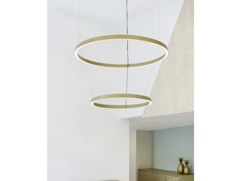 Lampada a sospensione dal design essenziale in alluminio Compendium Circle di Luceplan