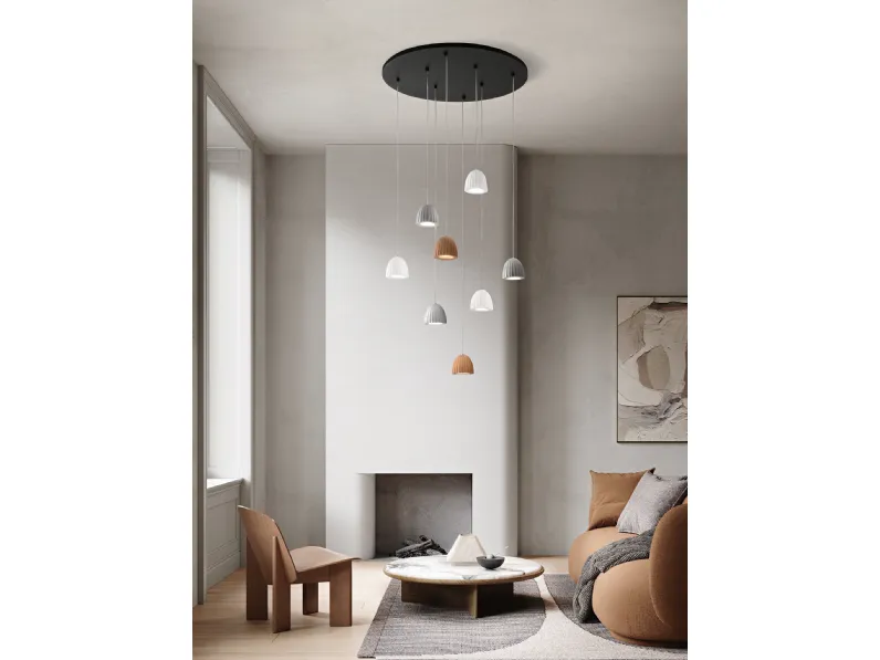 Lampada a sospensione Concrete in cemento di Ondaluce