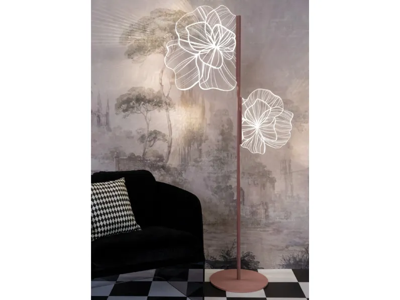 Lampada da terra Dafne in metallo e  cristallo acrilico di Vesta