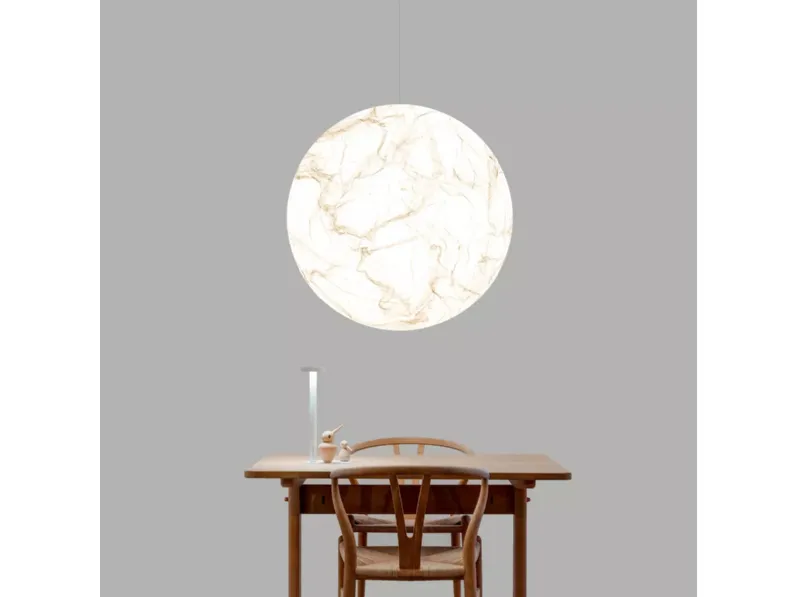 Lampada a sospensione in carta giapponese Moon di Davide Groppi
