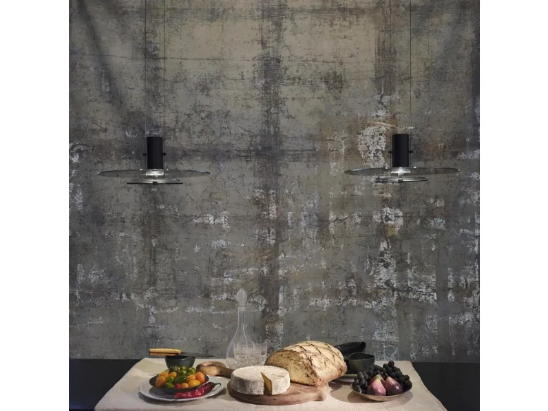 Lampada a sospensione in acciaio, alluminio e vetro Delumina di Dcw