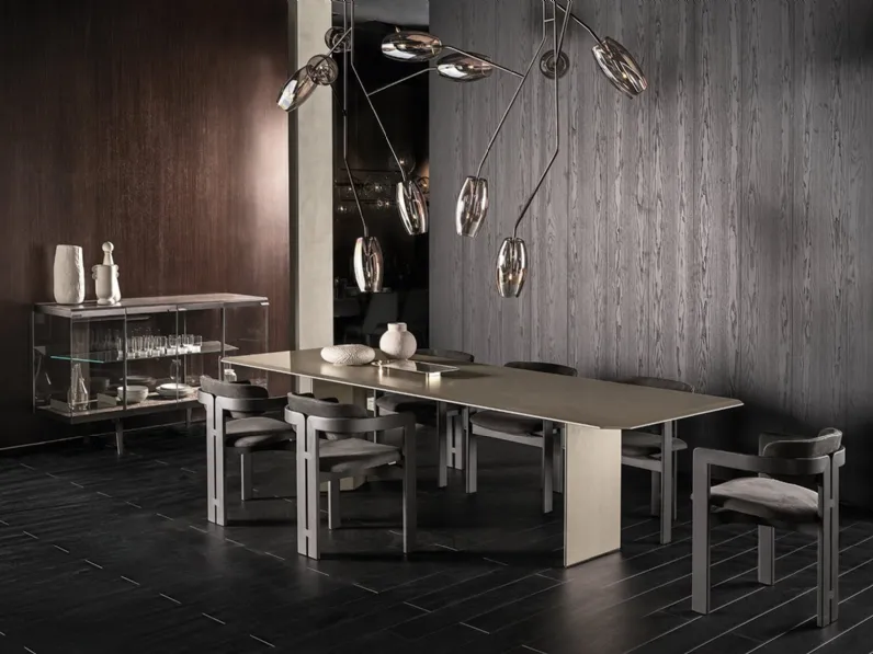 Lampada a sospensione Diantha in cristallo soffiato e parti metalliche di Gallotti&Radice