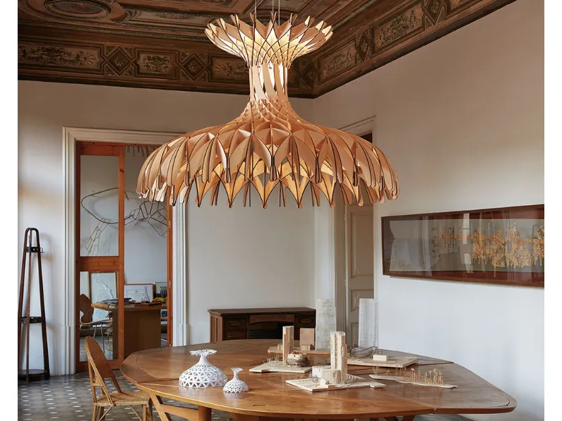 Lampada a sospensione in legno Dome 180 di Bover