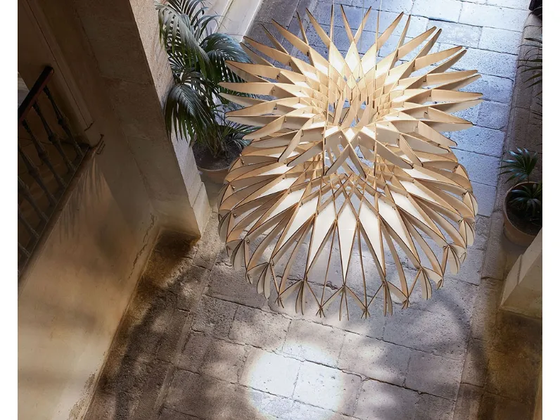 Lampada a sospensione in legno Dome 180 di Bover