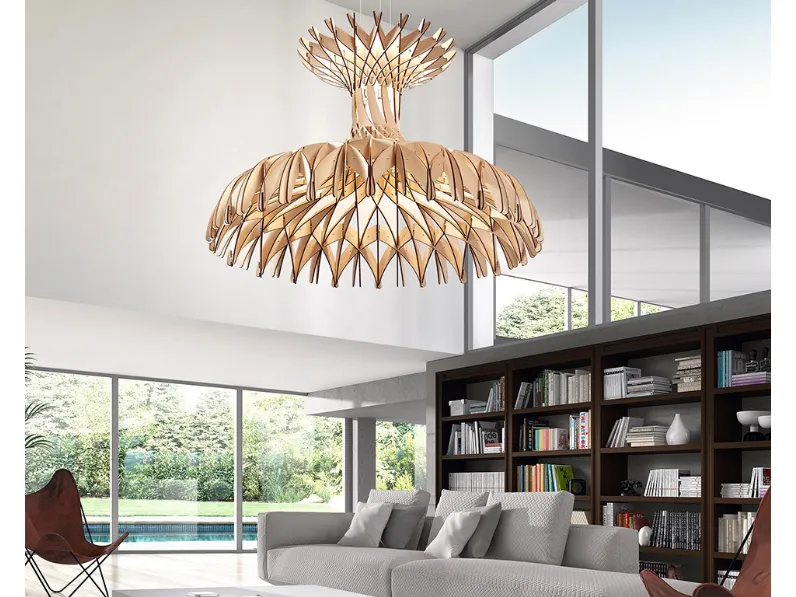 Lampada a sospensione in legno Dome 180 di Bover