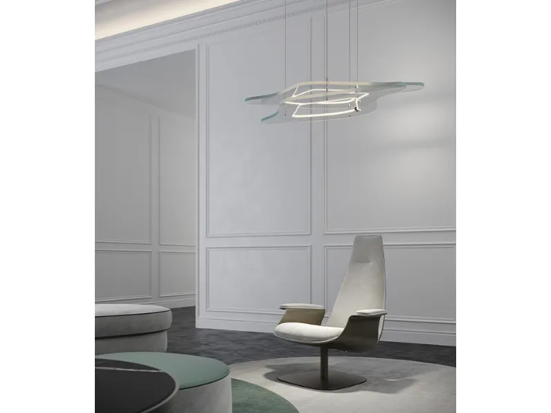 Lampada a sospensione in vetro Dune di Reflex