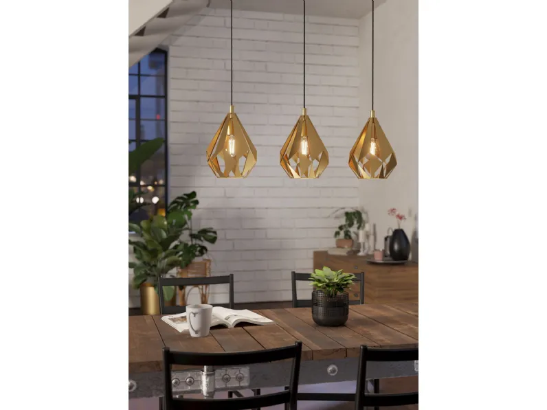 Lampada a sospensione Carlton in acciaio di Eglo