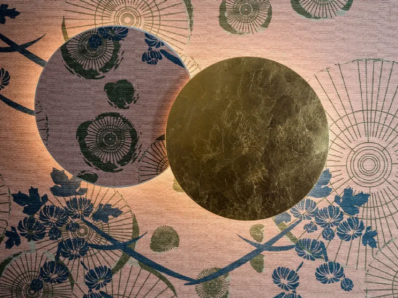 Lampada da parete Moonlight in alluminio e frontale in MDF in diverse finiture di Egoluce